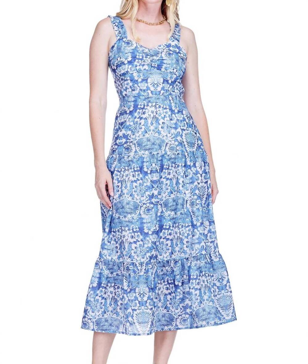 NEW JADE bodice tiered sundress in indigarden